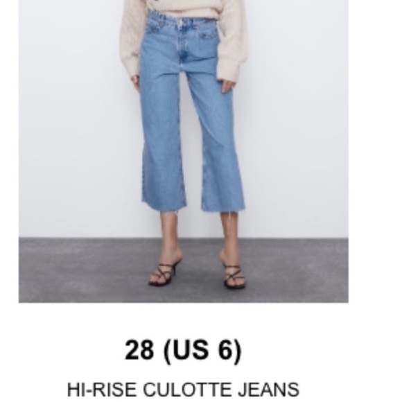 Zara Denim - NWOT Zara Hi-Rise Culotte Jeans Blue 28